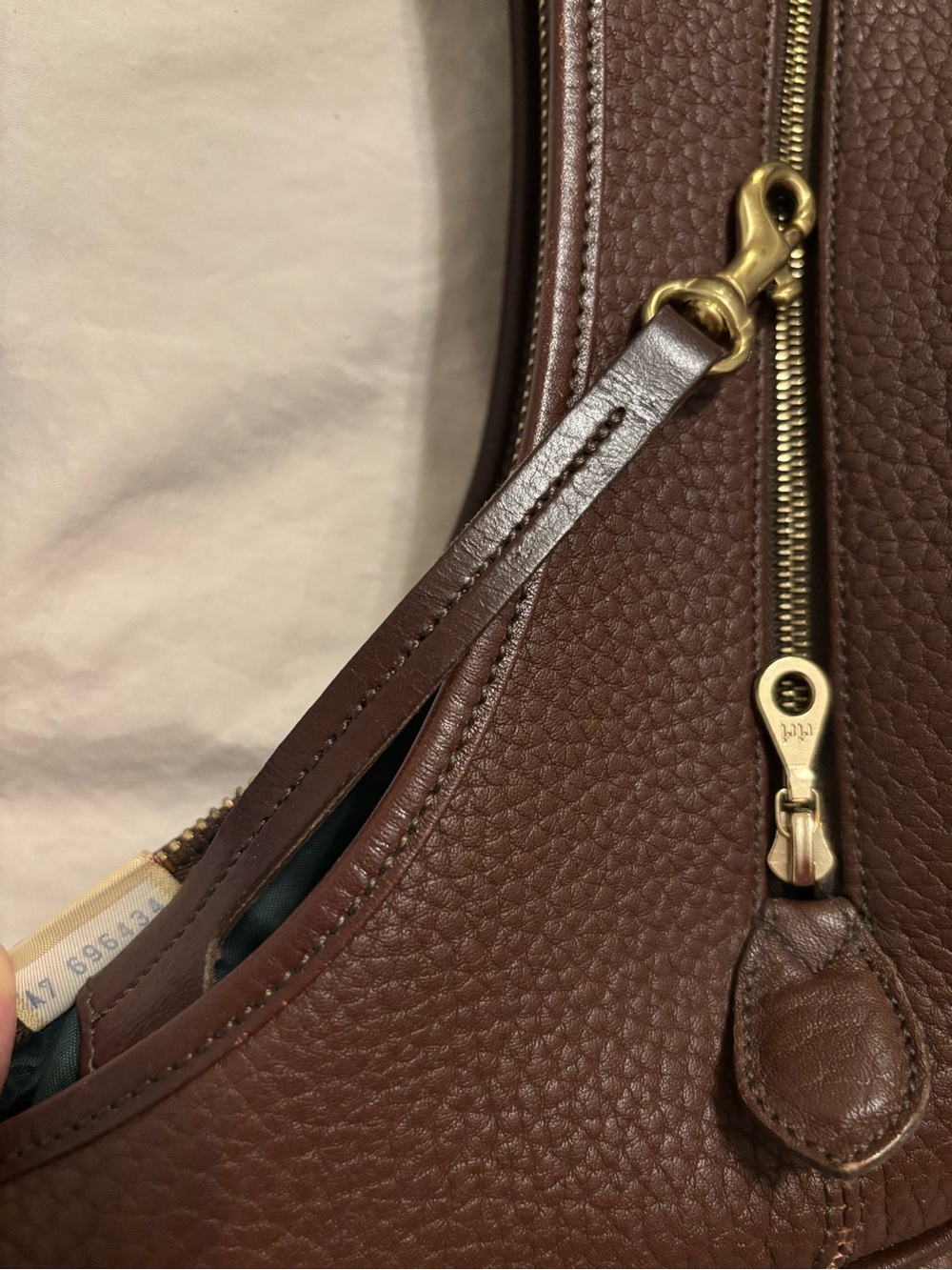 Dooney & Bourke Chocolate Brown Pebbled Leather Shoulder Bag - Picture 4 of 5